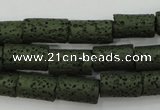 CLV393 15.5 inches 8*14mm tube dyed lava beads wholesale
