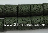 CLV394 15.5 inches 15*15mm tube dyed lava beads wholesale