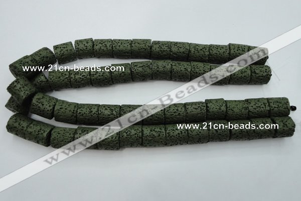 CLV394 15.5 inches 15*15mm tube dyed lava beads wholesale