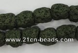 CLV395 15.5 inches 13*13mm nuggets dyed lava beads wholesale