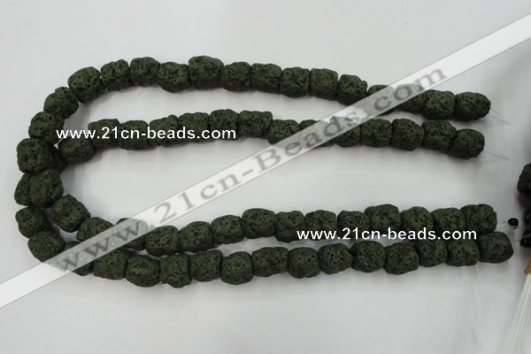 CLV395 15.5 inches 13*13mm nuggets dyed lava beads wholesale