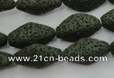 CLV397 15.5 inches 14*22mm diamond dyed lava beads wholesale