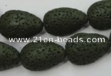 CLV398 15.5 inches 16*22mm flat teardrop dyed lava beads wholesale