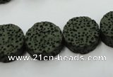 CLV400 15.5 inches 6*15mm coin dyed lava beads wholesale