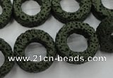 CLV409 15.5 inches 8*20mm donut dyed lava beads wholesale