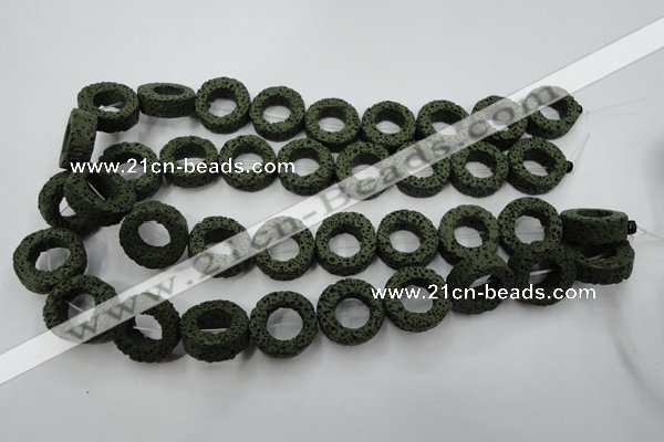 CLV409 15.5 inches 8*20mm donut dyed lava beads wholesale