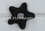 CLV41 15.5 inches 7*35mm star black natural lava beads wholesale