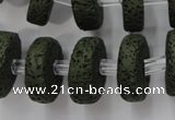 CLV411 15.5 inches 7*20mm tyre dyed lava beads wholesale