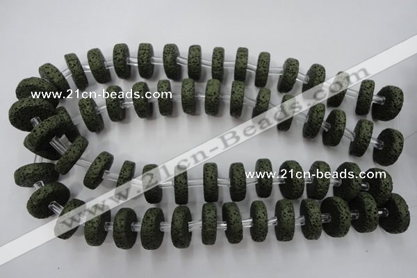 CLV411 15.5 inches 7*20mm tyre dyed lava beads wholesale