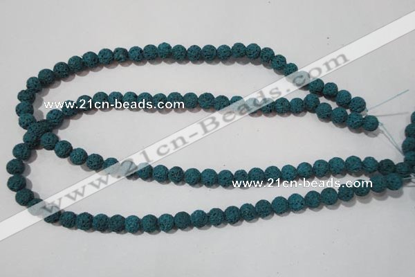 CLV452 15.5 inches 8mm round dyed blue lava beads wholesale