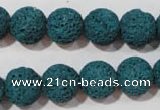 CLV454 15.5 inches 12mm round dyed blue lava beads wholesale