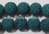 CLV455 15.5 inches 14mm round dyed blue lava beads wholesale