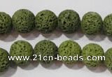 CLV461 15.5 inches 10mm round dyed green lava beads wholesale