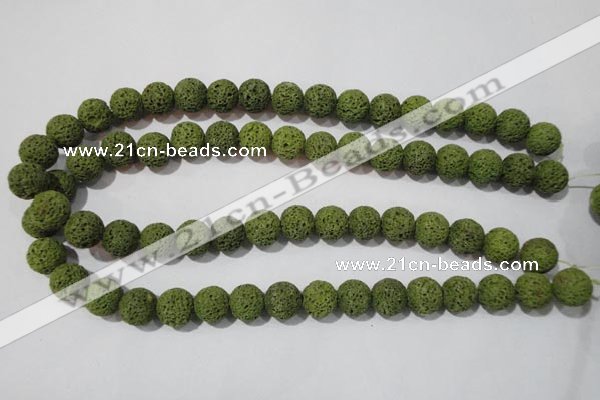 CLV461 15.5 inches 10mm round dyed green lava beads wholesale