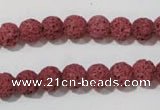 CLV468 15.5 inches 8mm round dyed red lava beads wholesale