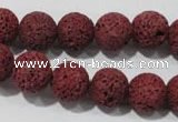 CLV469 15.5 inches 10mm round dyed red lava beads wholesale