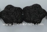 CLV47 15 inches 8*26mm star black natural lava beads wholesale