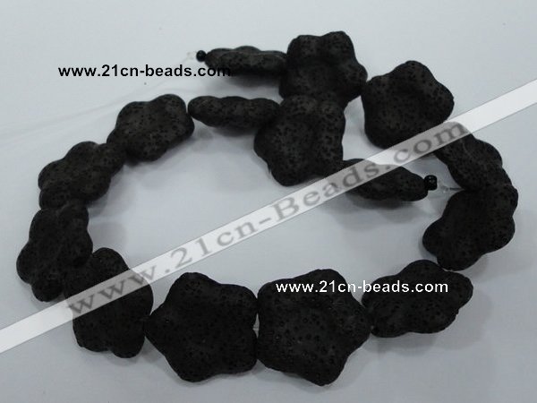 CLV47 15 inches 8*26mm star black natural lava beads wholesale