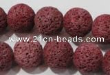 CLV472 15.5 inches 16mm round dyed red lava beads wholesale