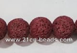 CLV473 15.5 inches 18mm round dyed red lava beads wholesale