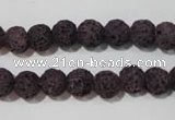 CLV476 15.5 inches 8mm round dyed purple lava beads wholesale