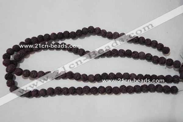 CLV476 15.5 inches 8mm round dyed purple lava beads wholesale