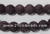 CLV477 15.5 inches 10mm round dyed purple lava beads wholesale