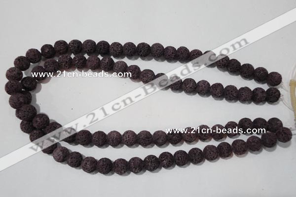 CLV477 15.5 inches 10mm round dyed purple lava beads wholesale