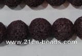 CLV479 15.5 inches 14mm round dyed purple lava beads wholesale