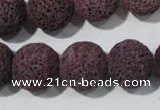 CLV480 15.5 inches 16mm round dyed purple lava beads wholesale