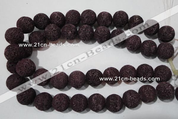 CLV481 15.5 inches 18mm round dyed purple lava beads wholesale