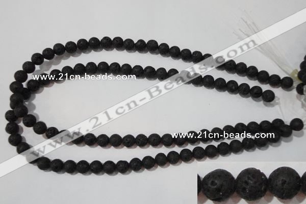 CLV484 15.5 inches 8mm round black lava beads wholesale