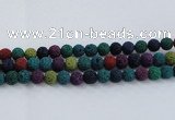 CLV523 15.5 inches 10mm round mixed lava beads wholesale