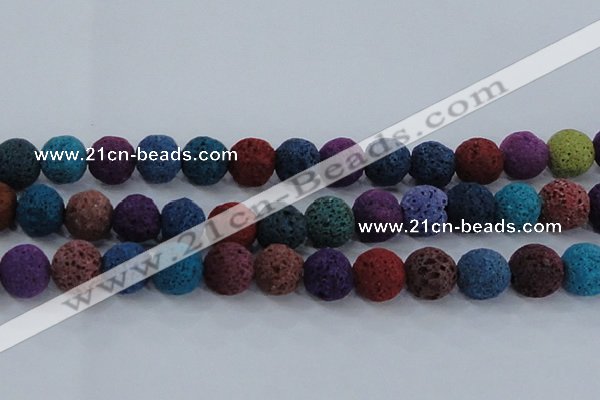 CLV524 15.5 inches 12mm round mixed lava beads wholesale