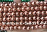 CLV533 15.5 inches 6mm round plated lava beads wholesale