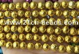 CLV534 15.5 inches 6mm round plated lava beads wholesale