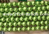 CLV536 15.5 inches 6mm round plated lava beads wholesale