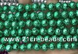 CLV537 15.5 inches 6mm round plated lava beads wholesale