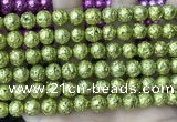 CLV545 15.5 inches 8mm round plated lava beads wholesale