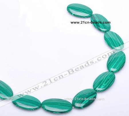 CMA05 18*30mm flat oval imitate malachite beads wholesale