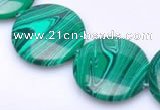 CMA08 15.5 inches 25mm coin imitate malachite beads wholesale