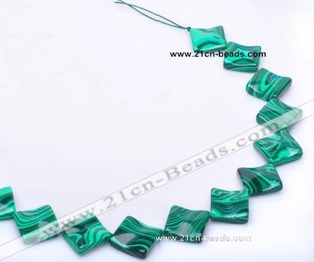 CMA09 15.5 inches 22mm rhombus imitate malachite beads Wholesale