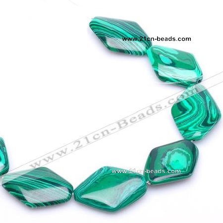 CMA11 23*30mm rhombus imitate malachite gemstone beads Wholesale