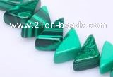 CMA12 7*8*16mm triangle imitate malachite beads Wholesale