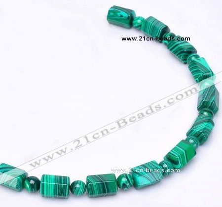 CMA14 8mm round & 10*14mm barrel shape imitate malachite beads