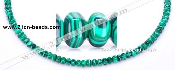 CMA15 4*6mm roundel imitate malachite gemstone beads Wholesale