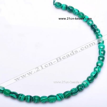 CMA24 8*10mm faceted drum imitate malachite beads Wholesale