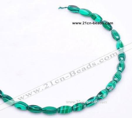 CMA25 8*14mm faceted drum imitate malachite beads Wholesale