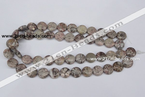 CMB09 15.5 inches 16mm flat round natural medical stone beads