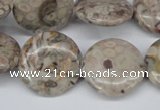 CMB11 15.5 inches 20mm flat round natural medical stone beads